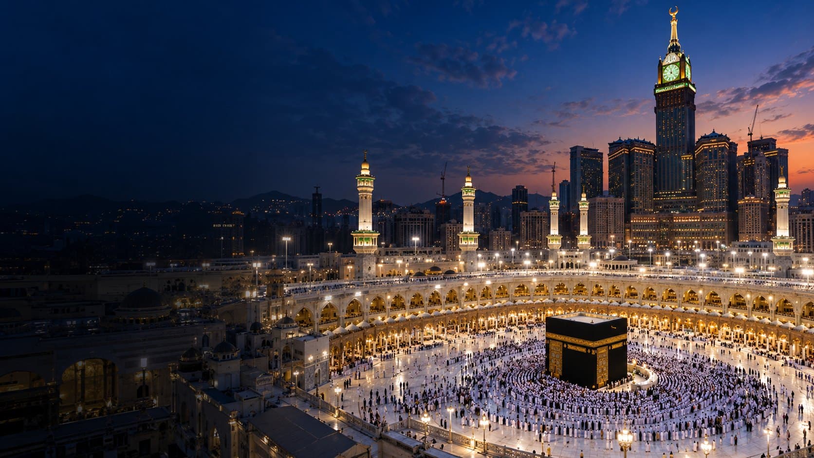 Pilgrims performing tawaf around the Kaaba in Makkah
